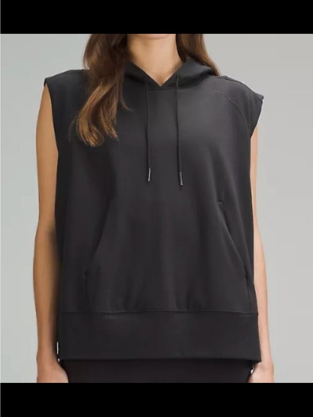 lululemon athletica Black Sleeveless Terry Hoodie Tank